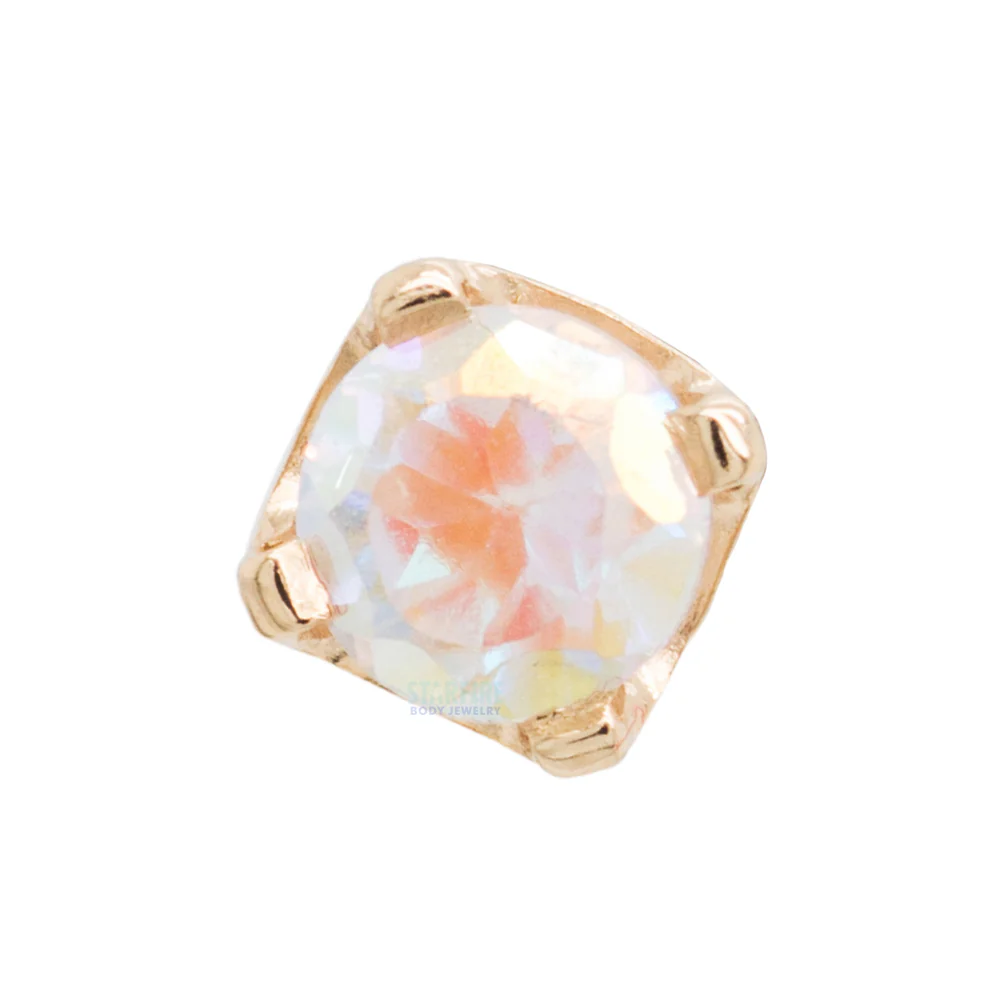 Four Prong Threaded End in Gold with Mercury Mist Topaz - Image 3
