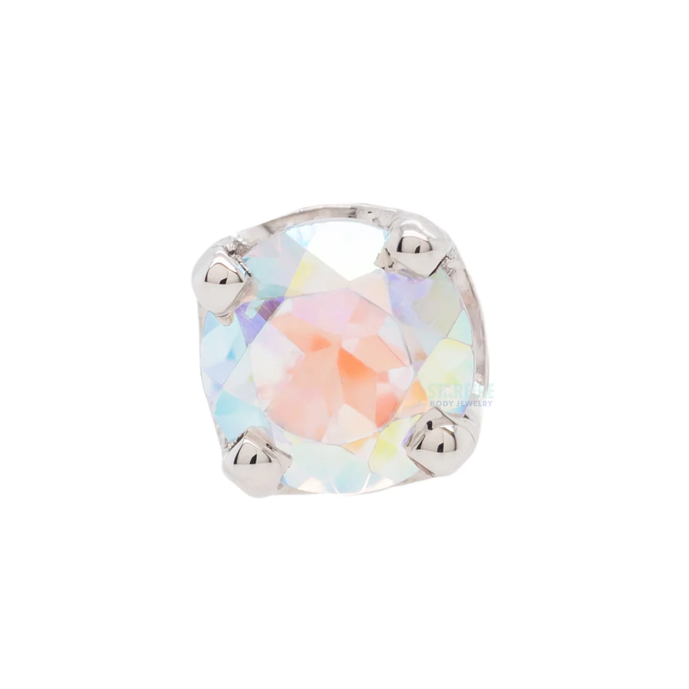 Four Prong Threaded End in Gold with Mercury Mist Topaz - Image 4
