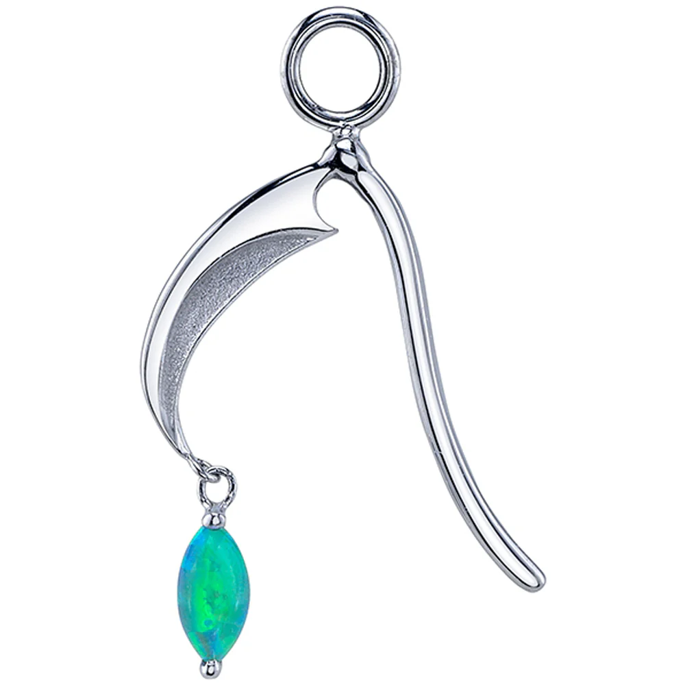 "Reaper's Kiss" Charm in Gold with Green Opal - Image 2