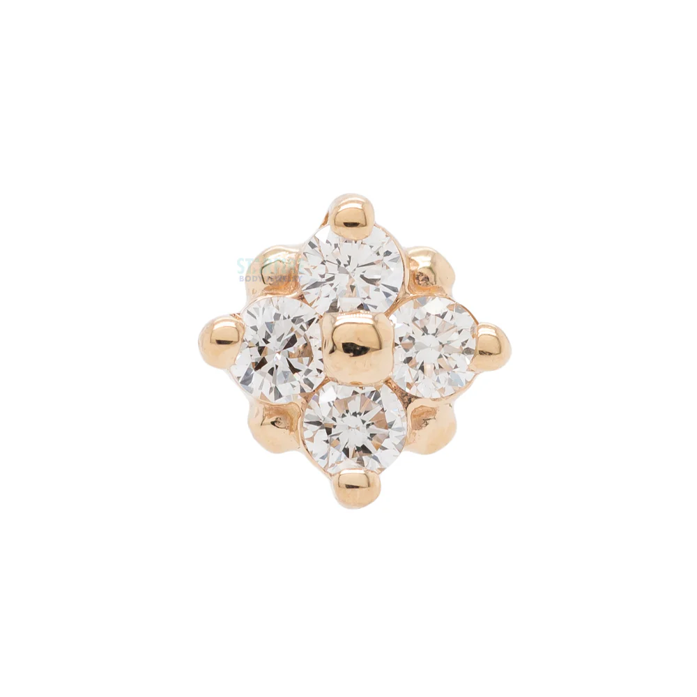 "Reema" Threaded End in Gold & Platinum with DIAMONDS - Image 2