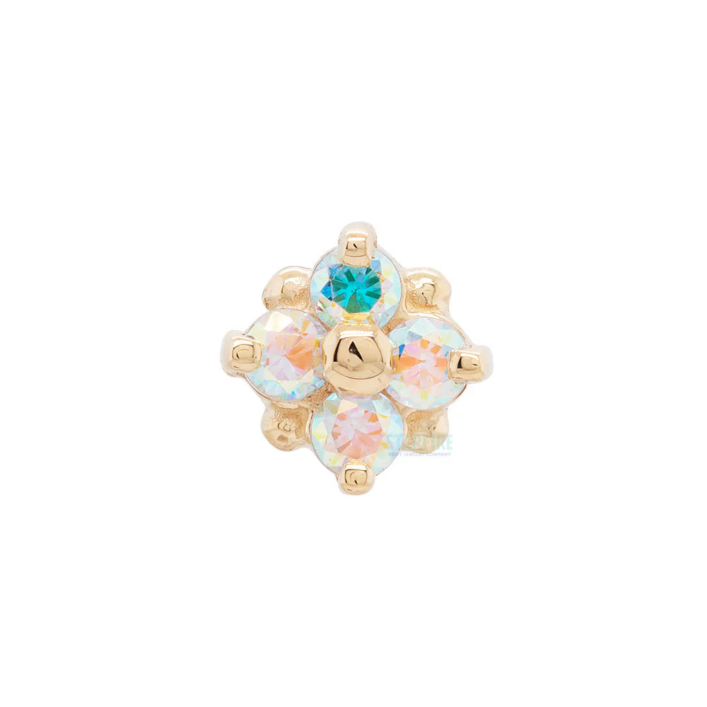 "Reema" Threaded End in Gold & Platinum with Mercury Mist Topaz' - Image 3