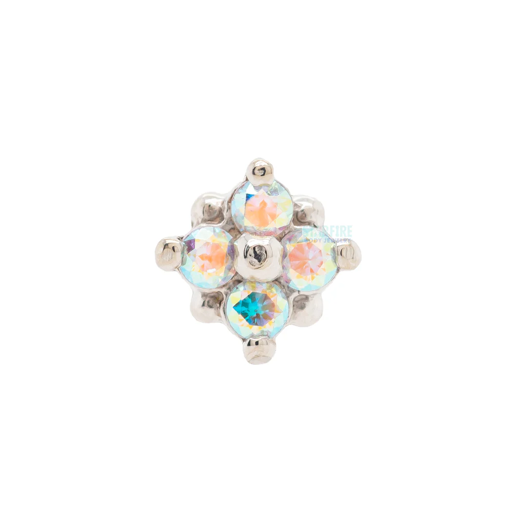 "Reema" Threaded End in Gold & Platinum with Mercury Mist Topaz' - Image 4