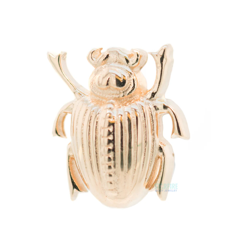 "Scarab Beetle" Threaded End in Gold & Platinum