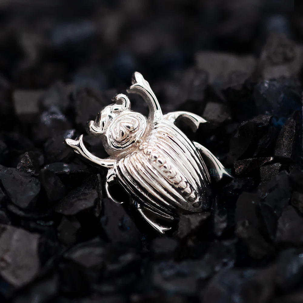 "Scarab Beetle" Threaded End in Gold & Platinum - Image 2