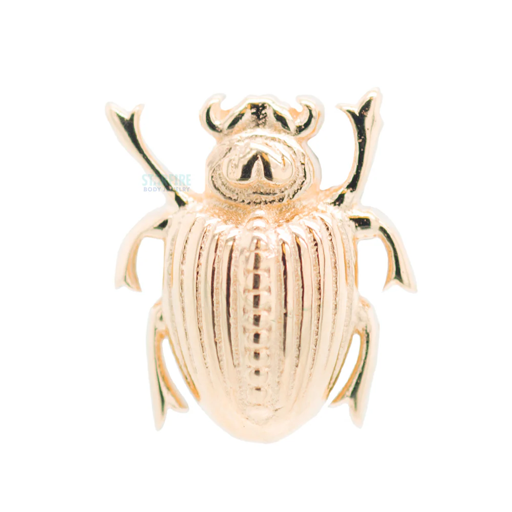 "Scarab Beetle" Threaded End in Gold & Platinum - Image 4