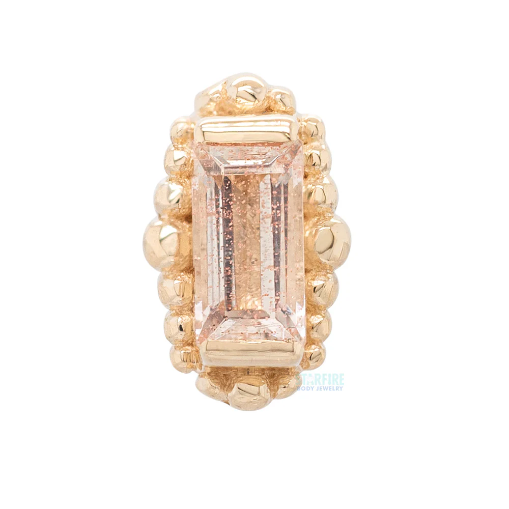 threadless: "Beaded Baguette" Pin in Gold with Oregon Sunstone - Image 2