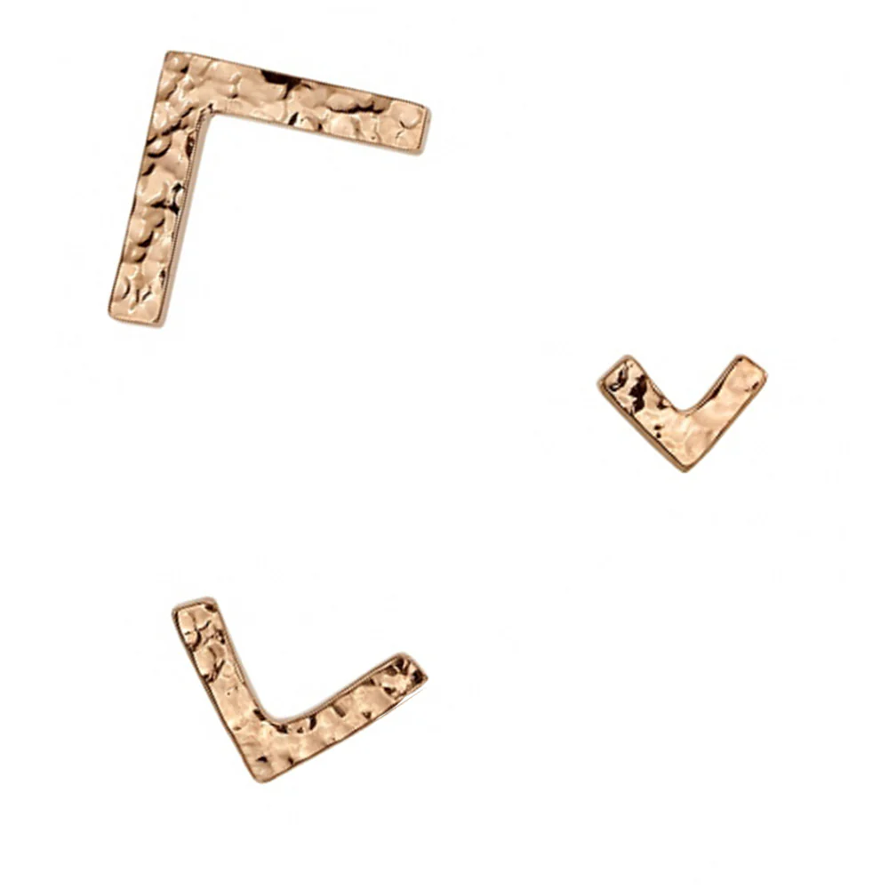 threadless: Flat V Hammered Finish Pin in Gold & Platinum