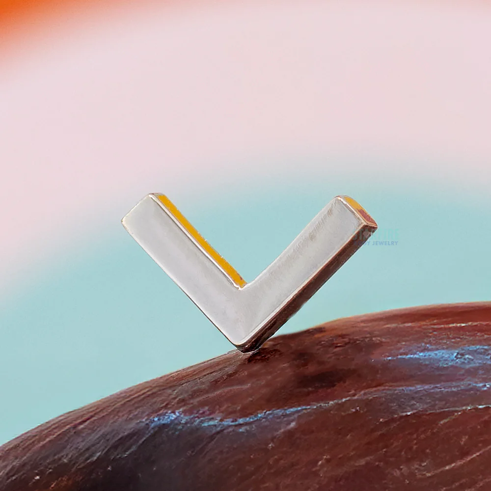 threadless: Flat V Pin in Gold & Platinum - Image 2