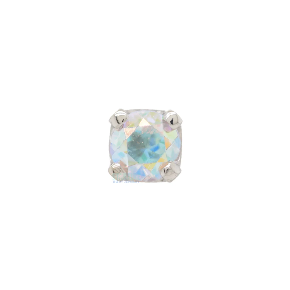 threadless: Four Prong Pin in Gold with Mercury Mist Topaz - Image 3