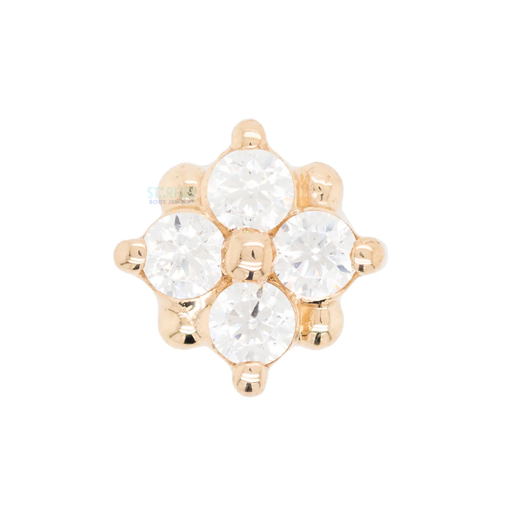 threadless: "Reema" Pin in Gold & Platinum with White CZ's - Image 3