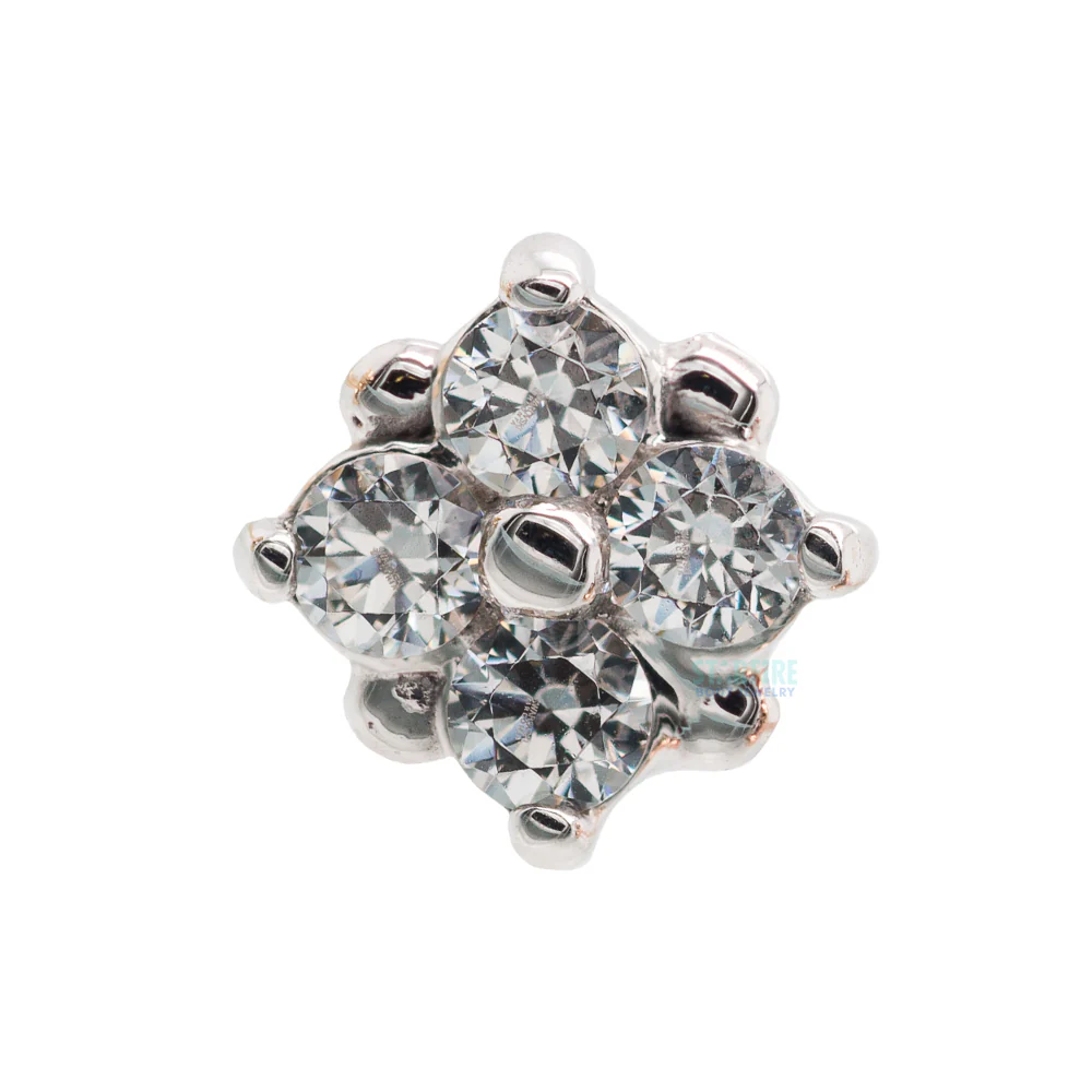 threadless: "Reema" Pin in Gold & Platinum with White CZ's - Image 4
