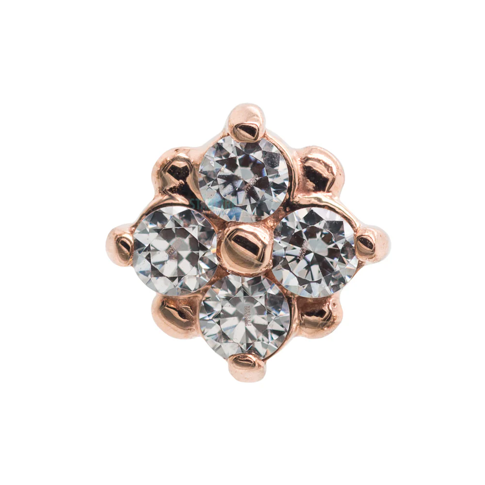 threadless: "Reema" Pin in Gold & Platinum with White CZ's - Image 5