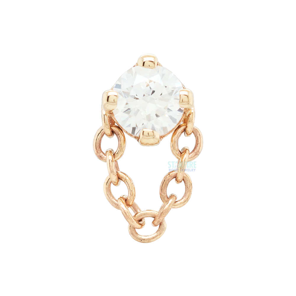 threadless: "Rianna" Pin in Gold with White CZ - Image 3
