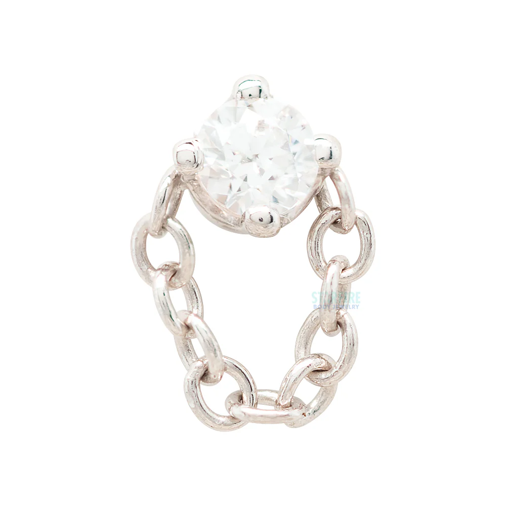 threadless: "Rianna" Pin in Gold with White CZ - Image 4