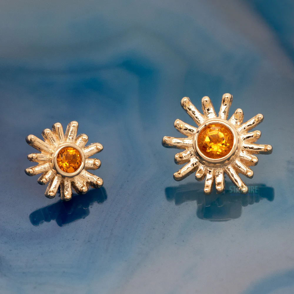threadless: "Sunray" Pin in Gold with Citrine - Image 2