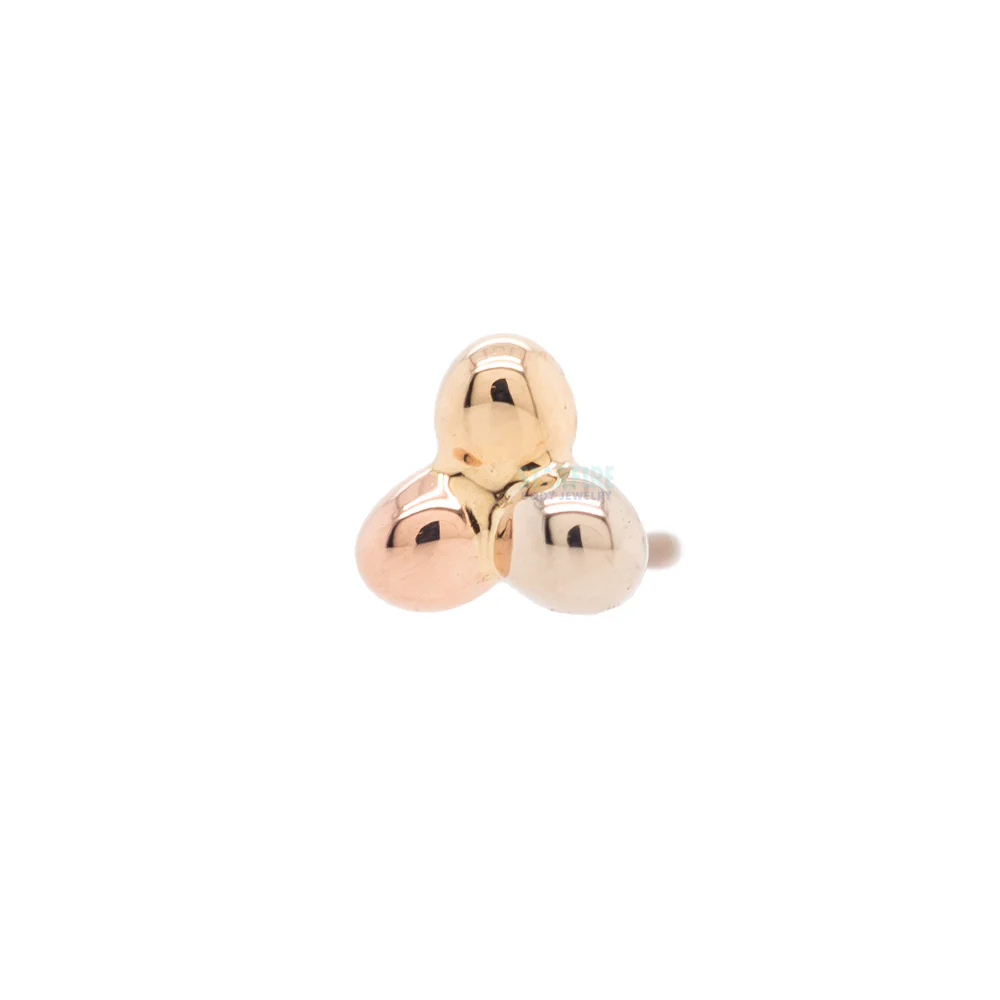 threadless: Tri Bead Cluster Pin in Tri Tone (Yellow, White & Rose) Gold - Image 3