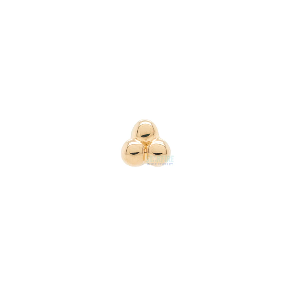 Tri Bead Cluster Nostril Screw in Gold - Image 4