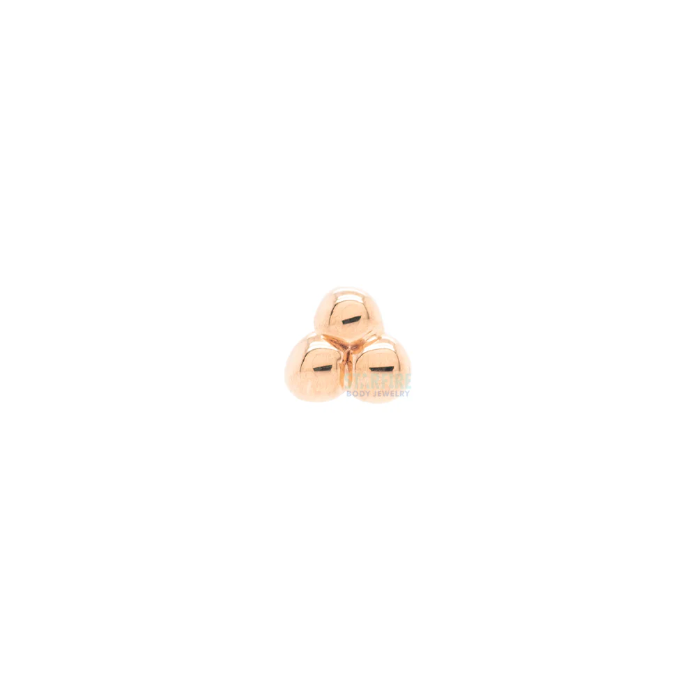 Tri Bead Cluster Nostril Screw in Gold - Image 6