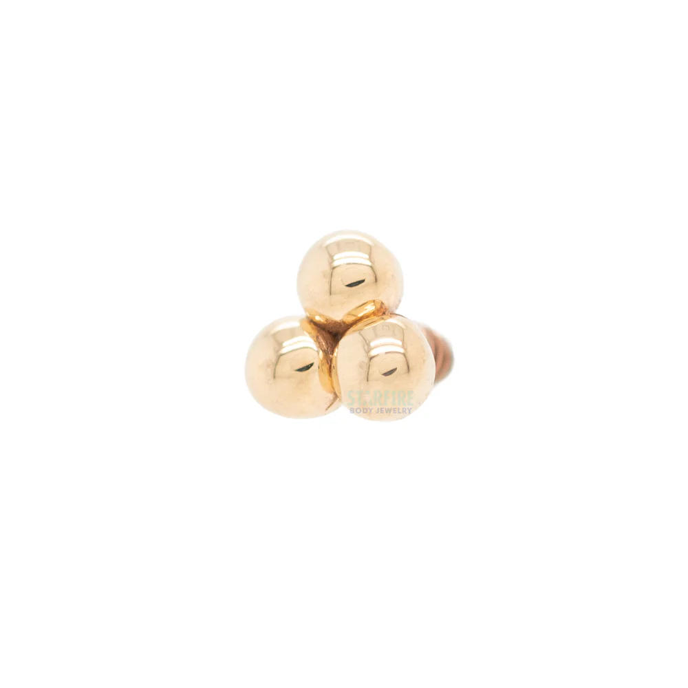 Tri Bead Cluster Threaded End in Gold - Image 2