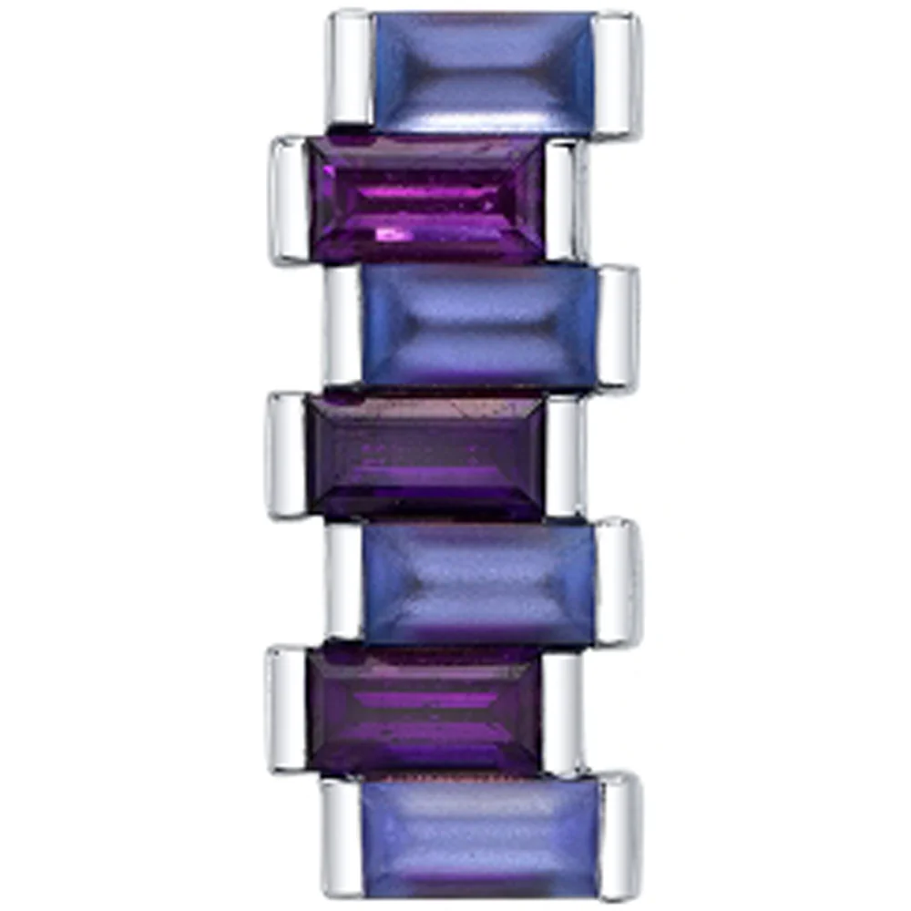 "Brandi" Threaded End in Gold & Platinum with Sandblasted Tanzanite & Amethyst