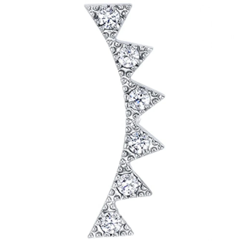 "Brenda" Threaded End in Gold with White CZ's - Image 2