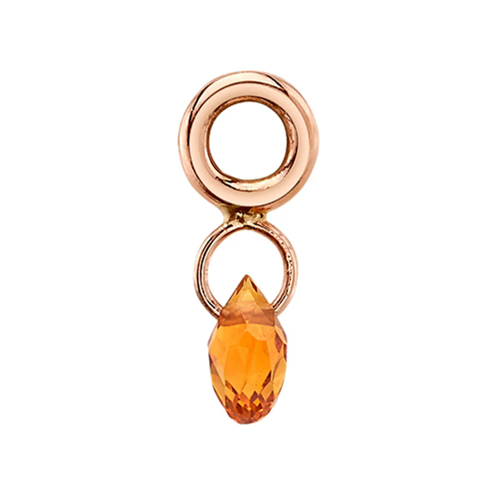 Briolette Charm in Gold with Madeira Citrine - Image 2
