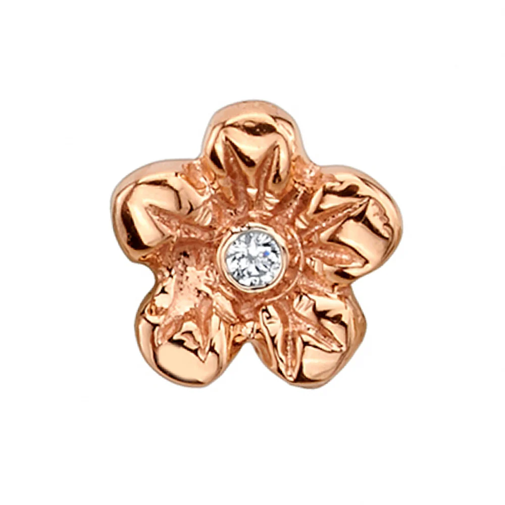 "Buttercup" Threaded End in Gold & Platinum with White CZ