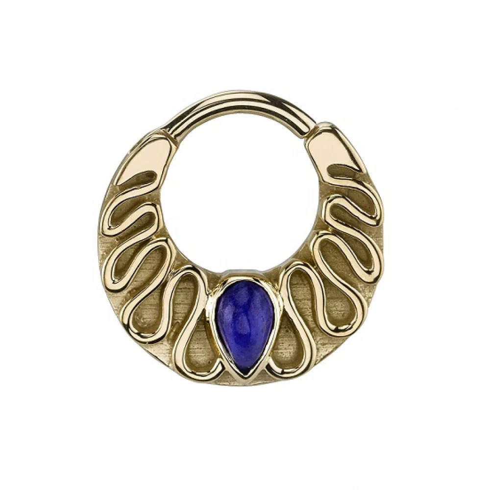 "Callisto" Hinge Ring in Gold with Lapis - Image 2
