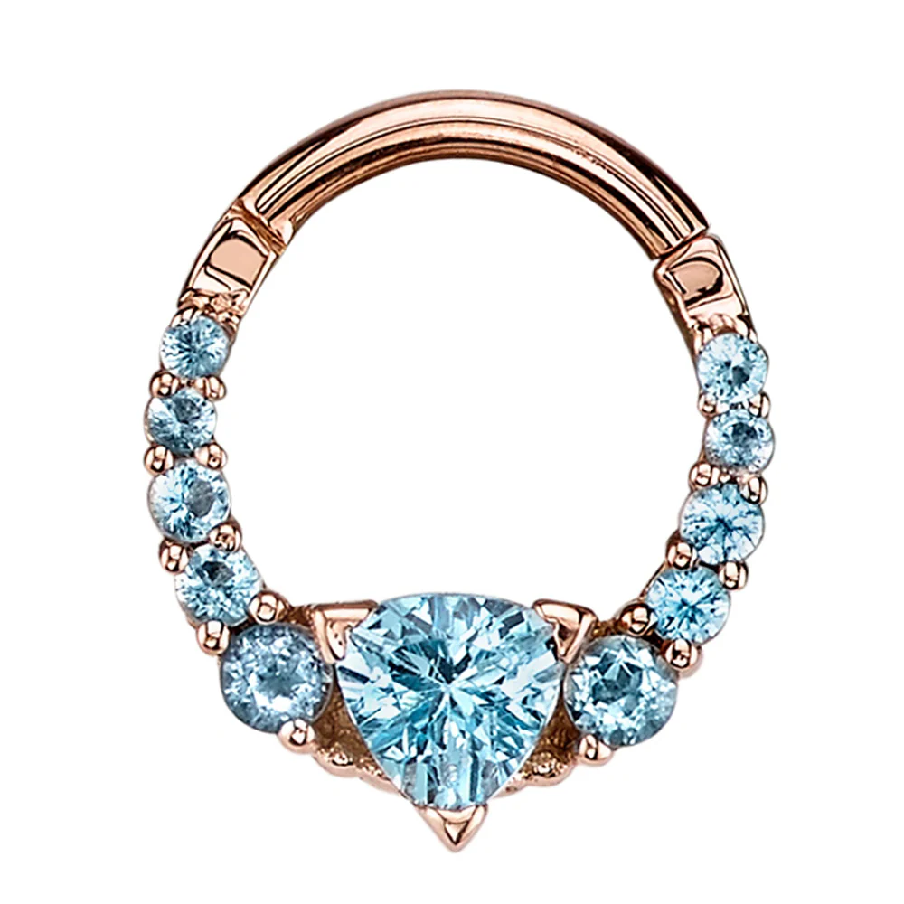 "Carina" Hinge Ring in Gold with Swiss Blue Topaz' - Image 2