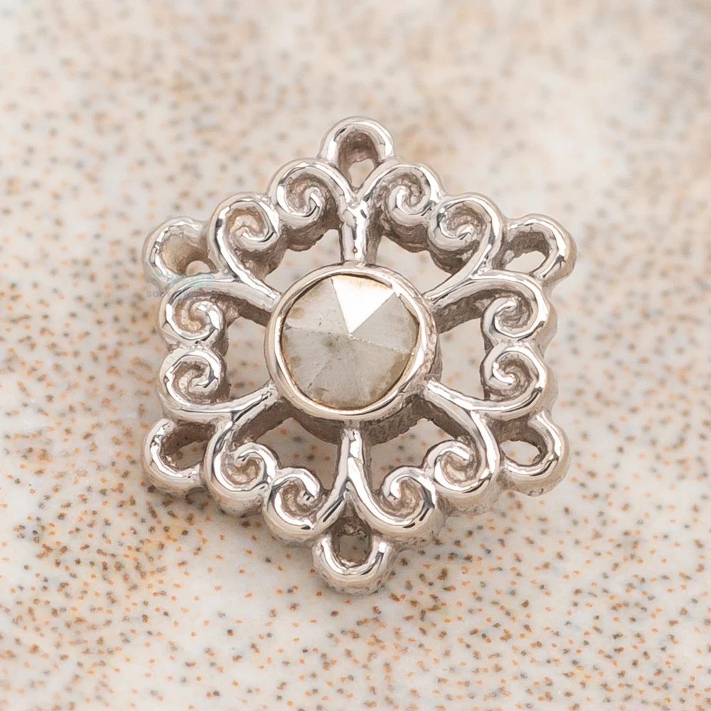 "Chloe" Threaded End in Gold with Marcasite - Image 2