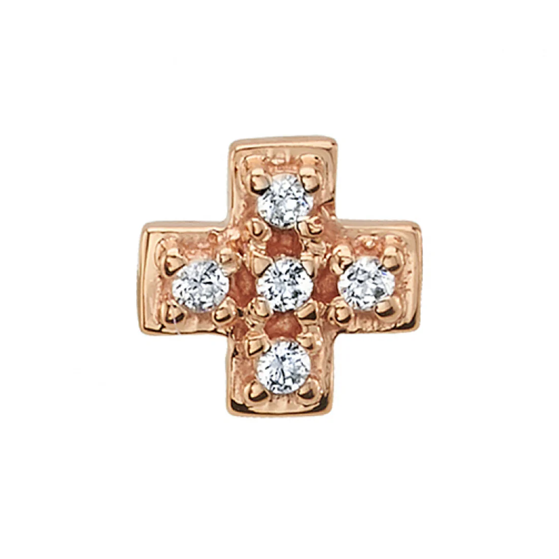 "Claire" Threaded End in Gold with White CZ's - Image 2