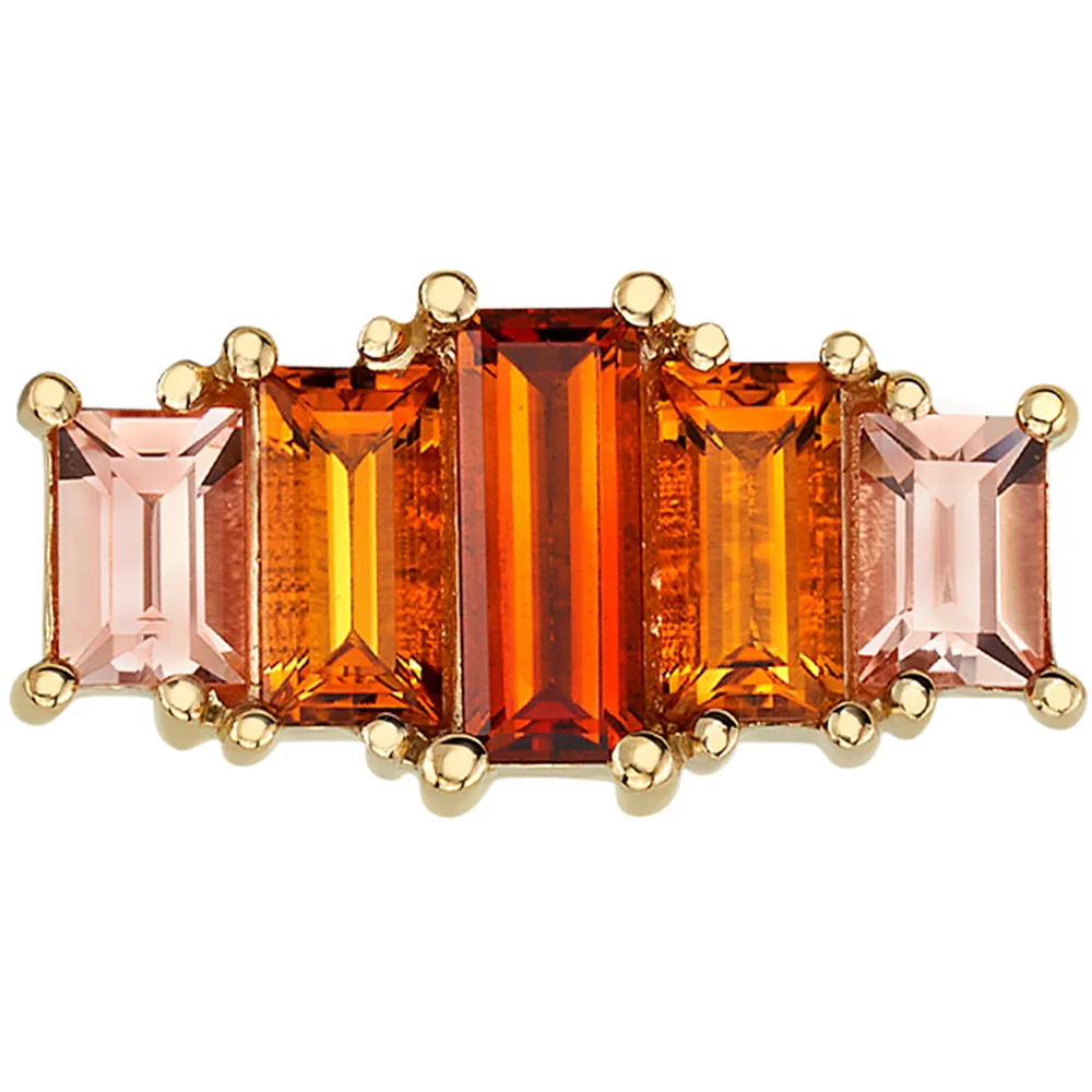 "Clara" Threaded End in Gold with Champagne Sapphire, Citrine & Madeira Citrine - Image 2