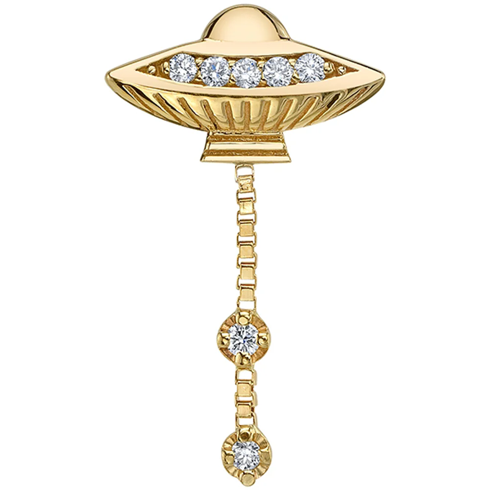 "Close Encounter" Threaded End in Gold & Platinum with DIAMONDS