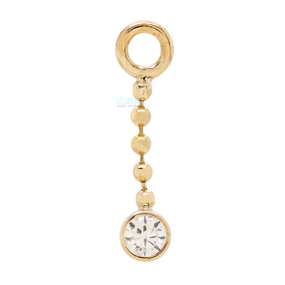 "Comet" Chain Charm in Gold with DIAMOND - Image 3