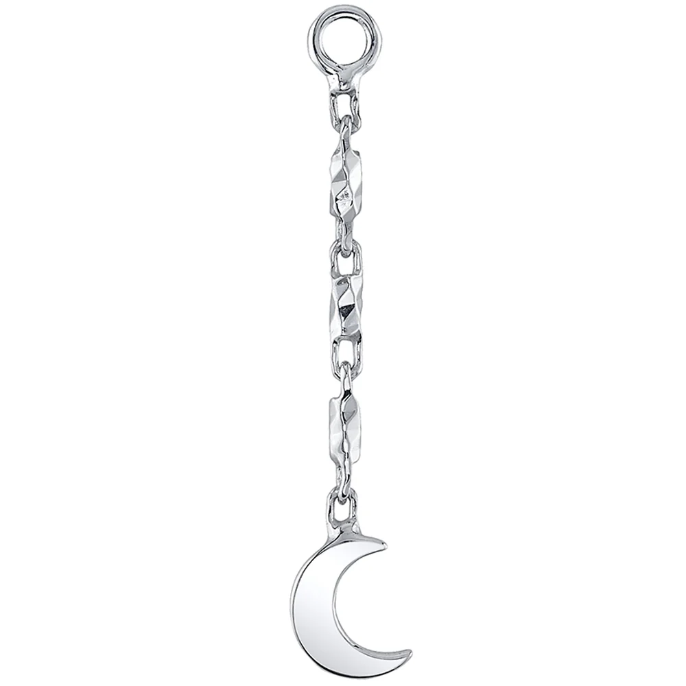 Crescent Moon Chain Charm in Gold - Image 2
