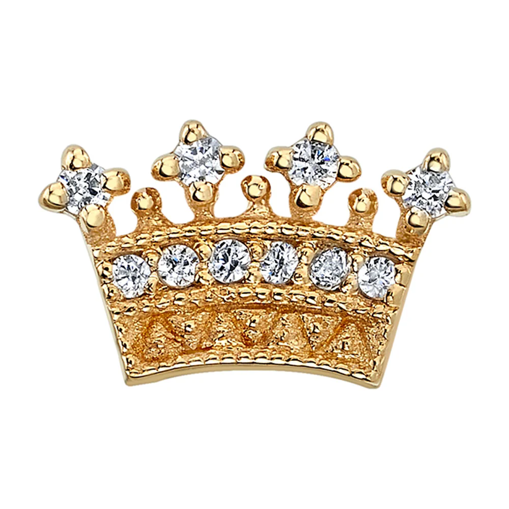 "Crown Jewel" Threaded End in Gold with DIAMONDS - Image 2