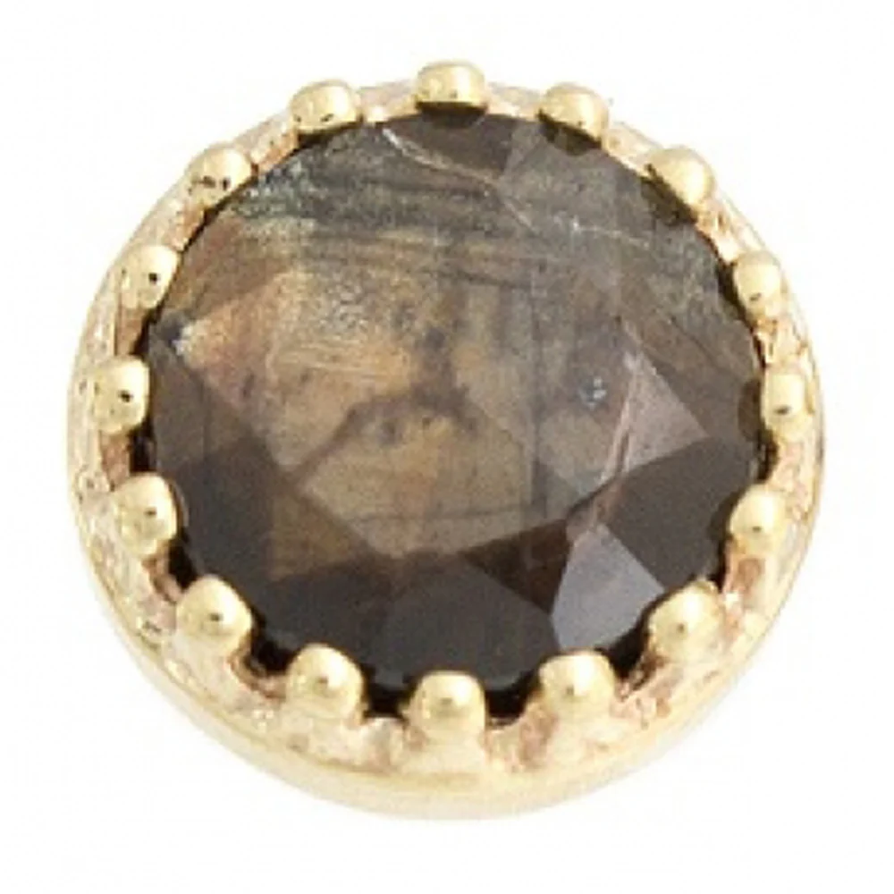 Crown Prong Threaded End in Gold with Rose Cut Zawadi Sapphire - Image 2