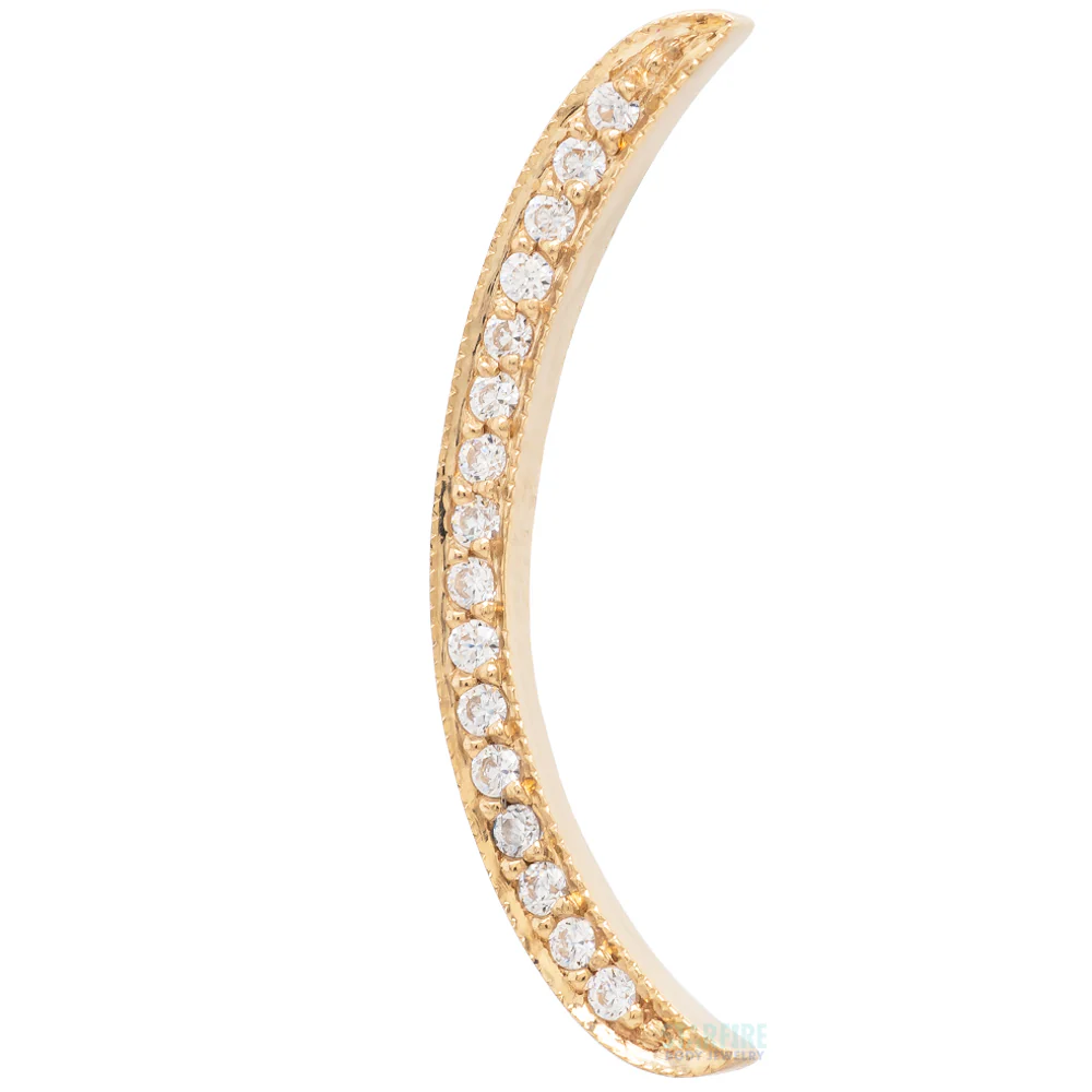 "Cumulus" Threaded End in Gold with White CZ's