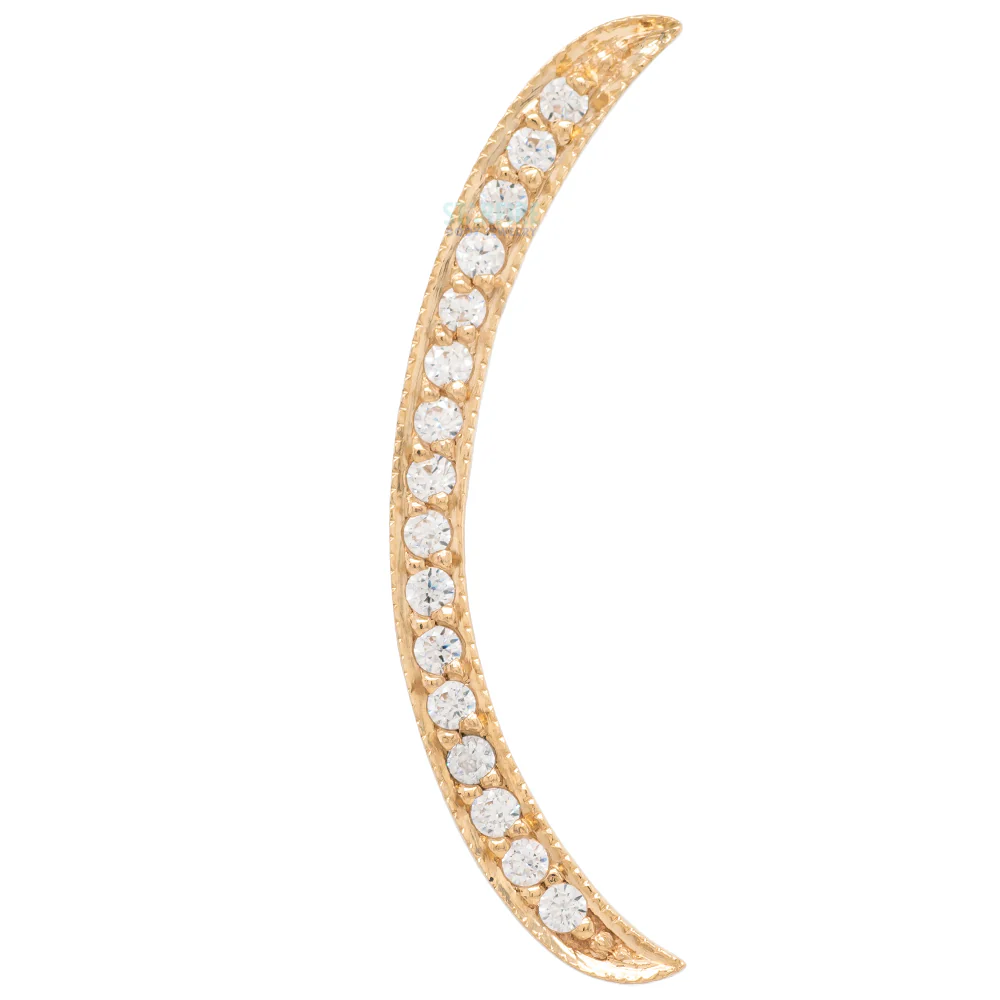 "Cumulus" Threaded End in Gold with White CZ's - Image 3