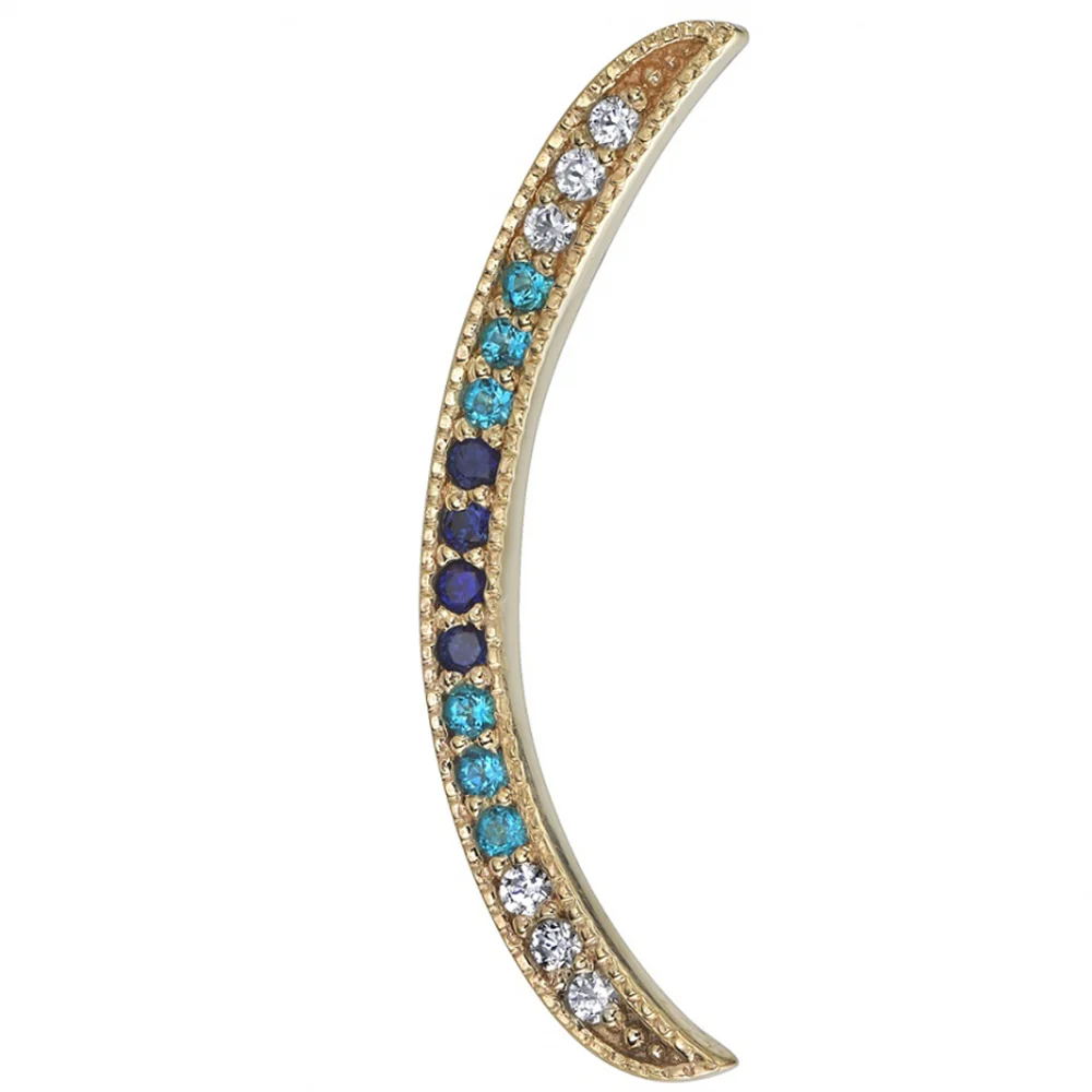 "Cumulus" Threaded End in Gold with White Sapphire, Ice Blue Topaz & London Blue Topaz - Image 2