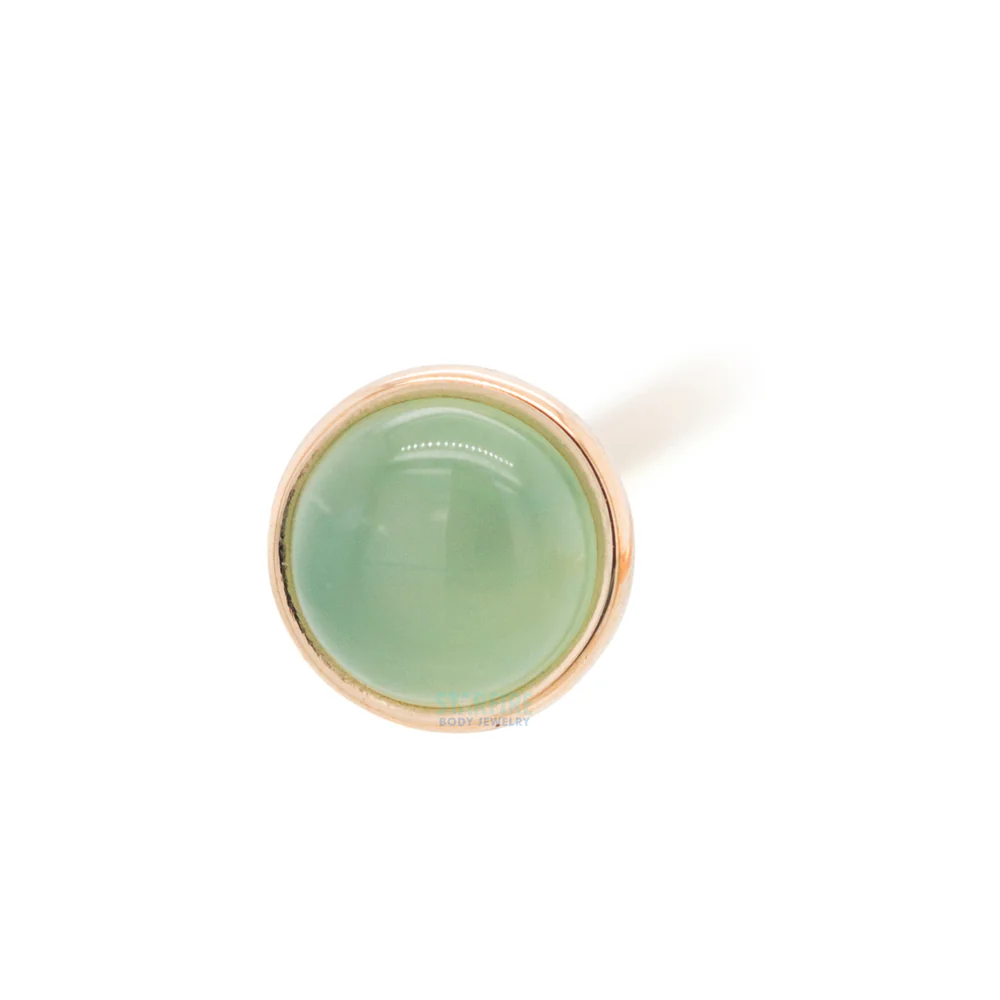 Chrysoprase in Cup Setting Nostril Screw in Gold - Image 3