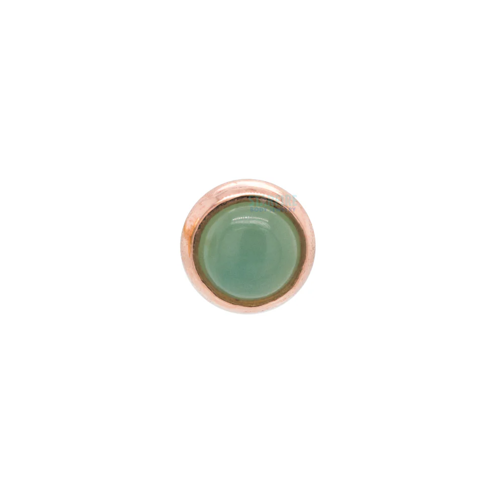 Chrysoprase in Cup Setting Nostril Screw in Gold - Image 4
