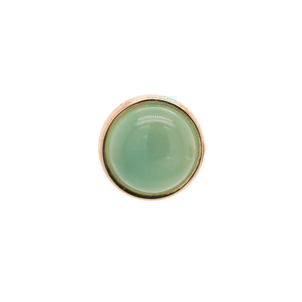 Chrysoprase in Cup Setting Nostril Screw in Gold - Image 6
