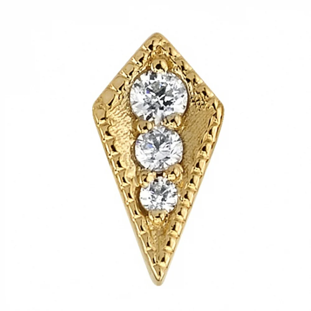 "Dario 3" Threaded End in Gold with DIAMONDS
