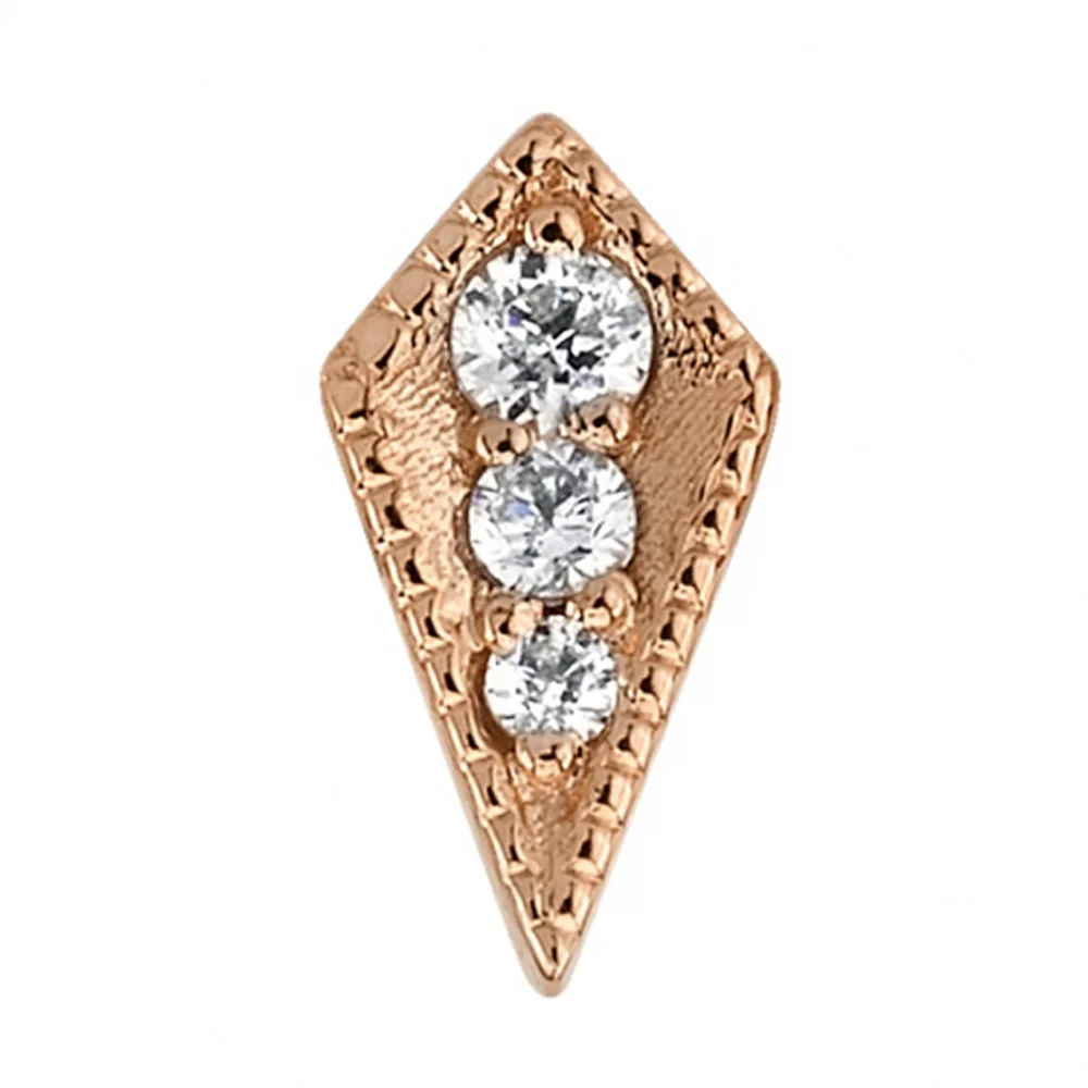 "Dario 3" Threaded End in Gold with DIAMONDS - Image 2