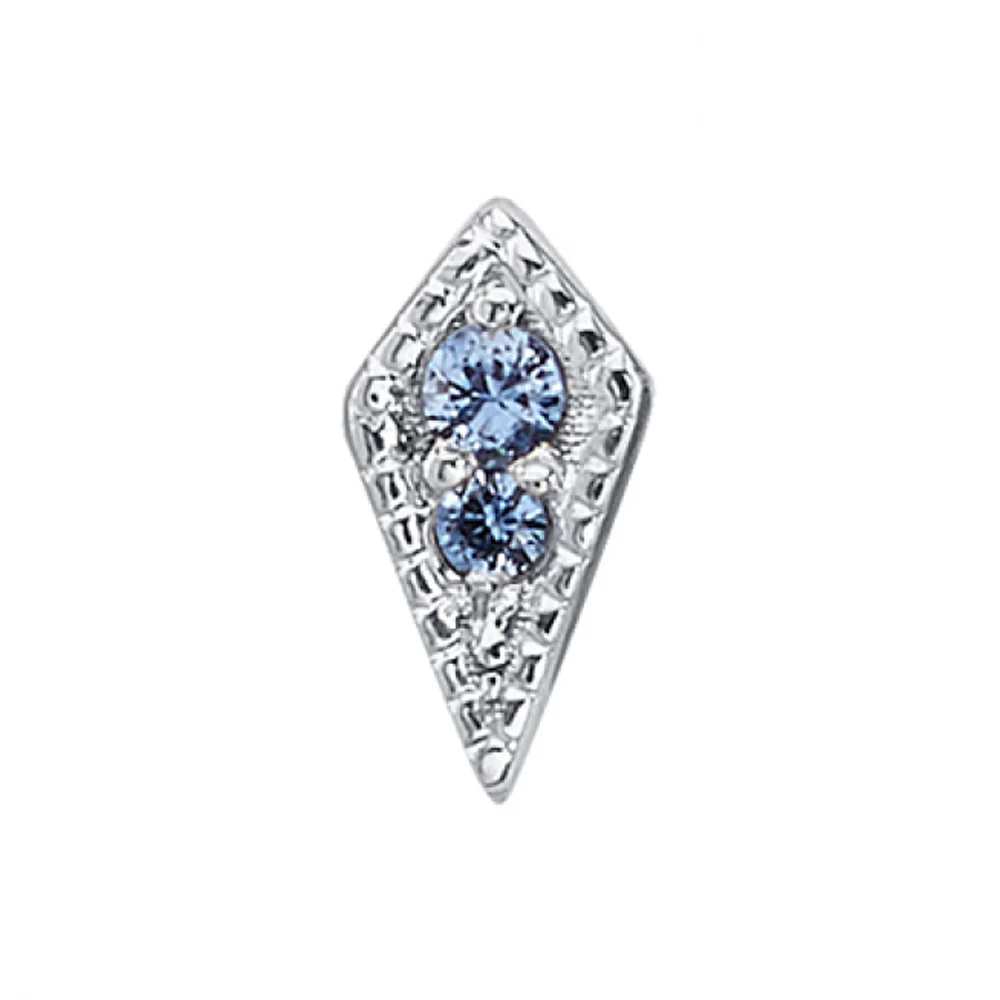 "Dario" Threaded End in Gold with Polar Sapphires - Image 2