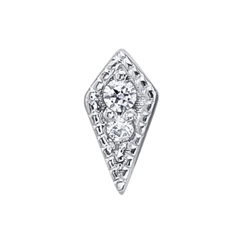"Dario" Threaded End in Gold with White CZ's - Image 2