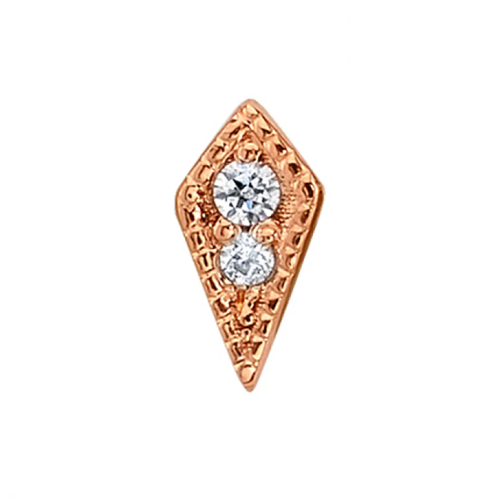"Dario" Threaded End in Gold with White CZ's - Image 3