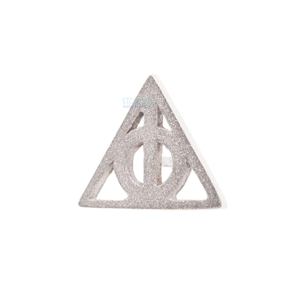 "Deathly Hallows" Sandblasted Threaded End in Gold