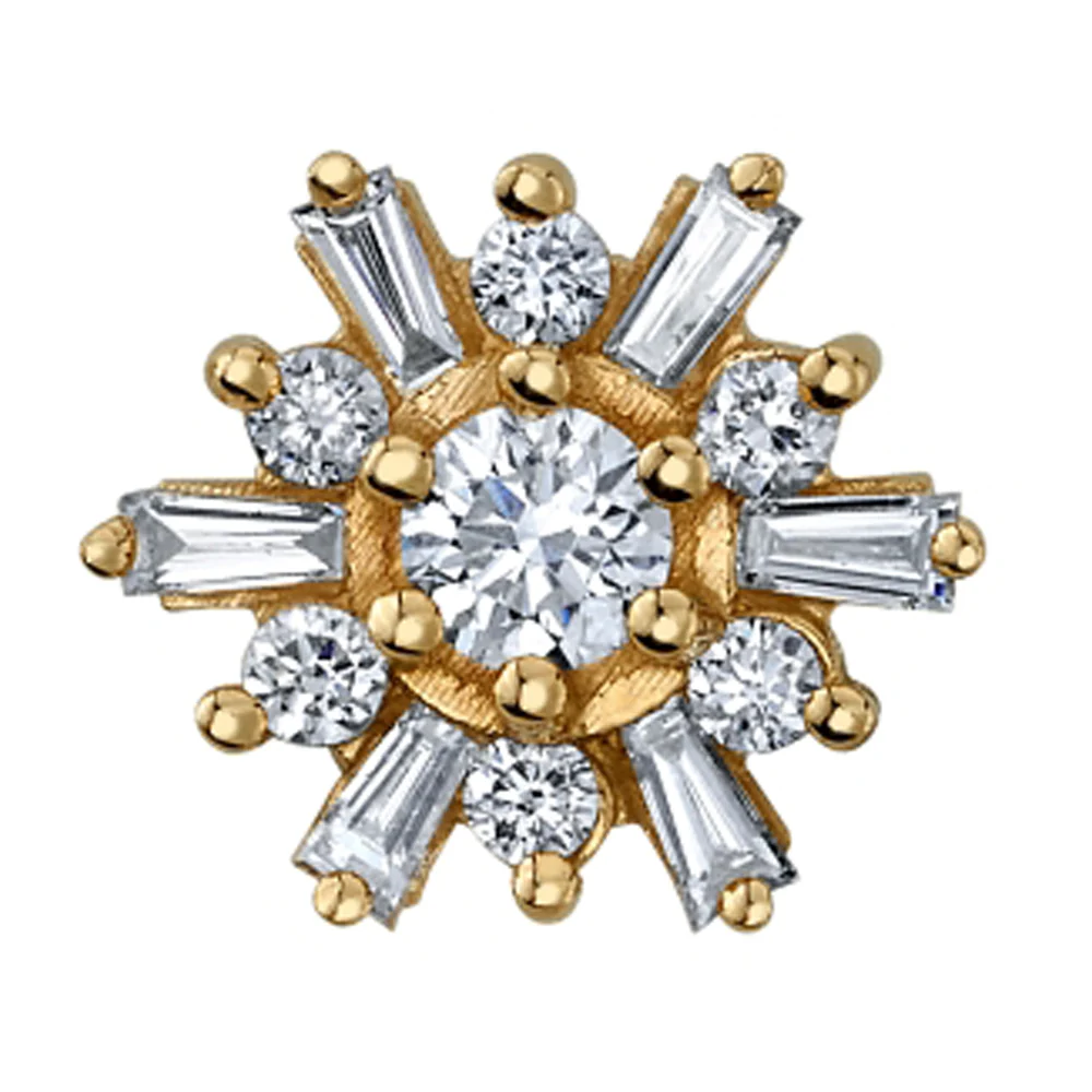 "Delaney" Threaded End in Gold with DIAMONDS